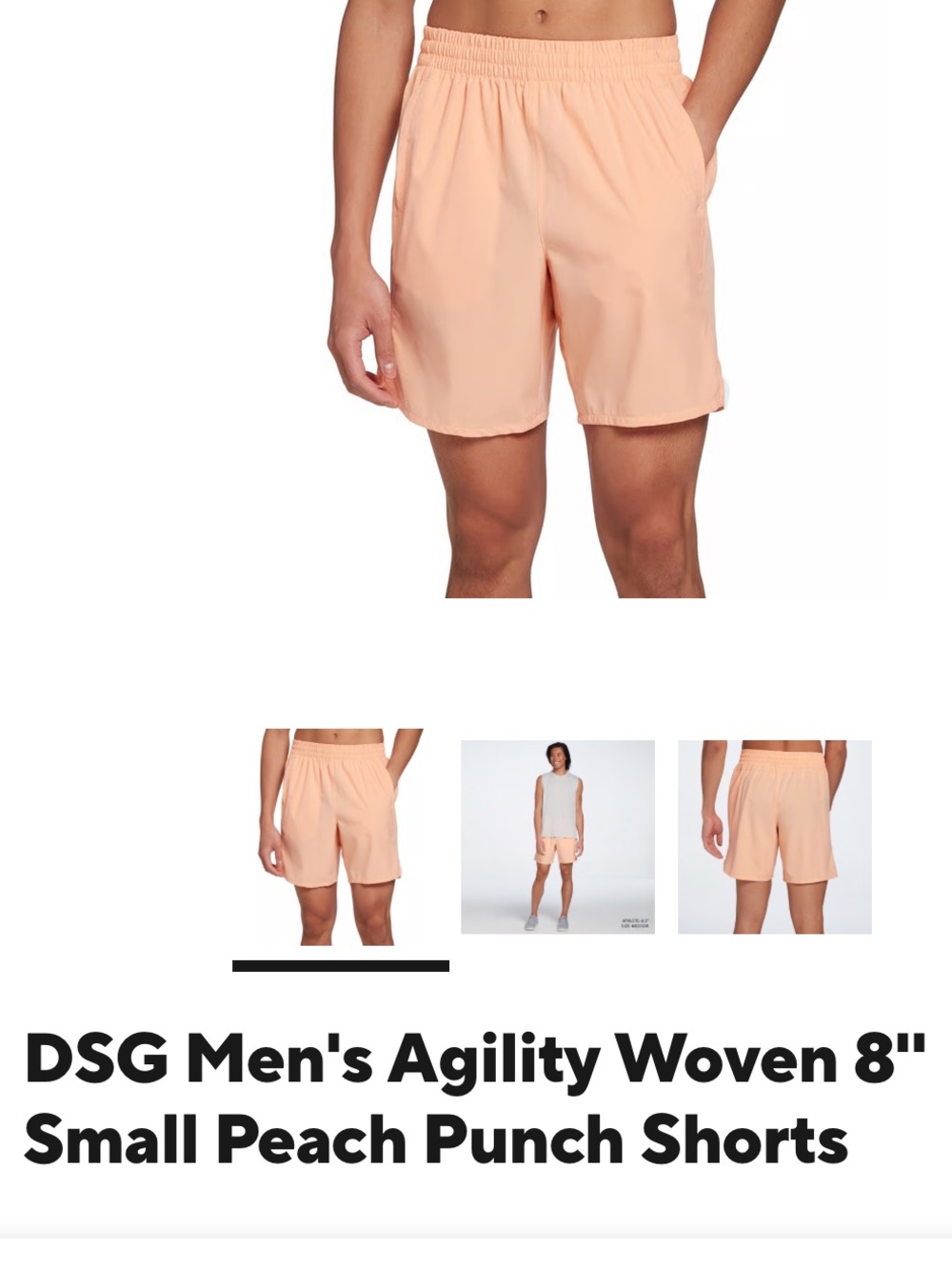 DSG Men's Peach Athletic Shorts